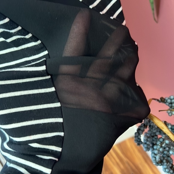 BCBGMaxAzria Striped Semi Sheer Sleeveless Tank Top - Picture 4 of 8